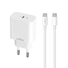   Maxlife MXTC-06-20C PD QC töltő 1x USB-C 20W fehér + USB-C - USB-C kábel 20W