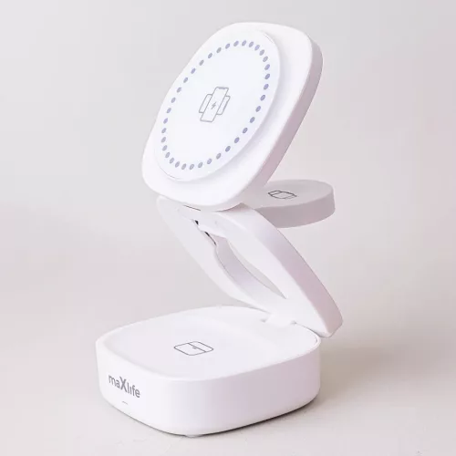 Maxlife MXWC-06 mágneses vezeték nélküli töltő 15W fehér 3 az 1-5907457780149 8 kép