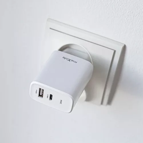 Maxlife MXTC-10-20AC PD QC töltő 1x USB-C 1x USB 20W fehér-5907457789838 5 kép