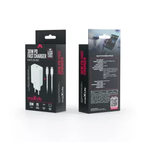 Fehér Maxlife MXTC-10-30C PD QC töltő 1x USB-C 30W + USB-C - USB-C -5907504581279 2 kép
