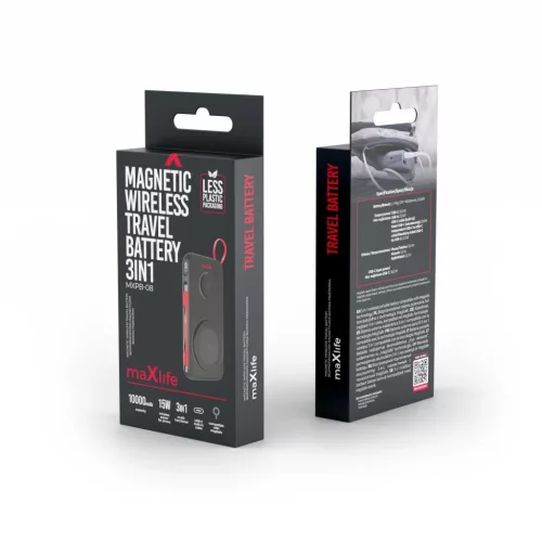 Maxlife vezeték nélküli power bank MXPB-08 10000 mAh mágneses 3 az-5907504514789 3 kép