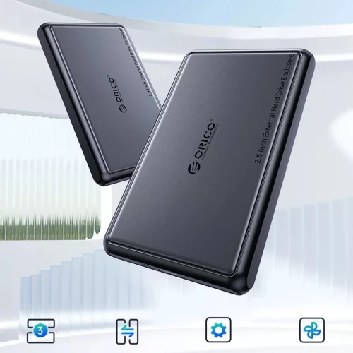 Orico DDL25-C3 2.5" HDD/SSD USB-C 5Gb/s Merevlemez Ház - Fekete-6942227137890 3 kép