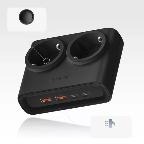 Orico PDC25 25W 6 az 1-ben Hálózati elosztó 2x AC + 2x USB-A + 2x U-6942227174611 2 kép