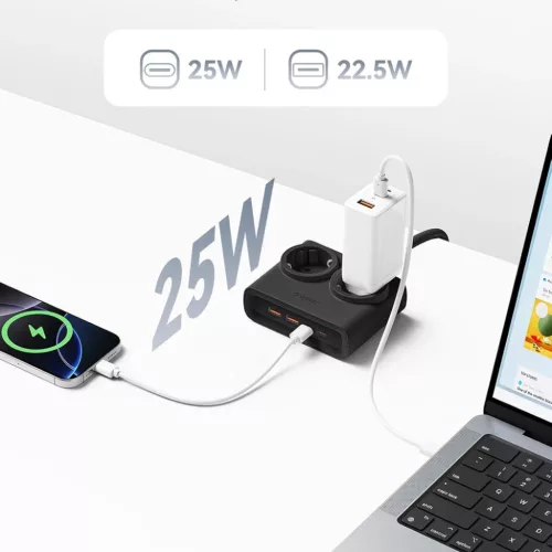 Orico PDC25 25W 6 az 1-ben Hálózati elosztó 2x AC + 2x USB-A + 2x U-6942227174611 3 kép