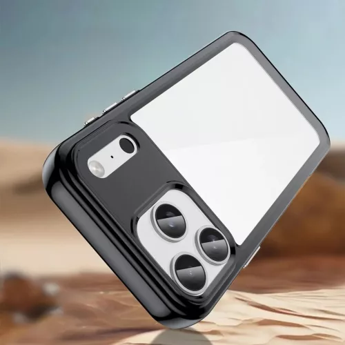  iPhone 17 Pro Max fekete átlátszó Outer Space fliptok-5907769379635 3 kép