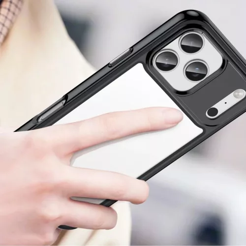  iPhone 17 Pro Max fekete átlátszó Outer Space fliptok-5907769379635 5 kép