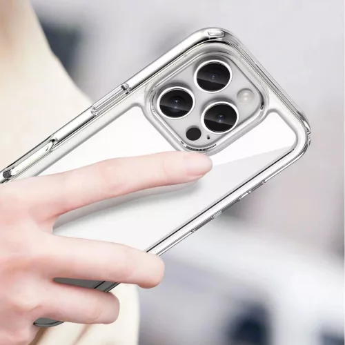 Világűr tok gél kerettel iPhone 16 Pro Max számára - Átlátszó -5907769365041 5 kép