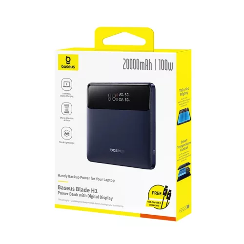 Baseus Blade H1 20000mAh 100W Powerbank kijelzővel - Fekete-6932172682446 7 kép