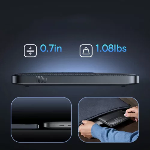 Baseus Blade H1 20000mAh 100W Powerbank kijelzővel - Fekete-6932172682446 9 kép
