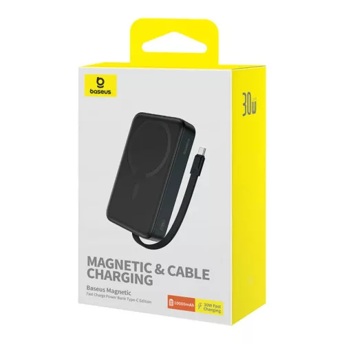 Baseus MagSafe Mini Powerbank 10000mAh, USB-C, 30W fekete (P1002210B11-6932172642785 9 kép