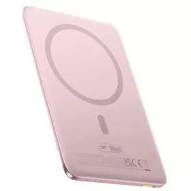   Baseus PicoGo AM41 5000mAh 20W Ultra-vékony Power Bank MagSafe kompatibilis Baseus Simple USB-C 60W 30cm kábellel - Rózsaszín