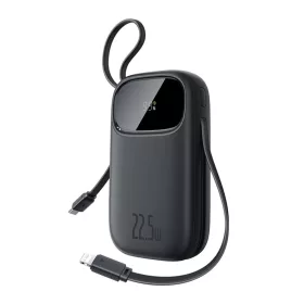   Baseus EnerFill FC31 10000mAh 22.5W Powerbank with Digital Display and 2 Built-in Cables (USB-C + Lightning) - Black