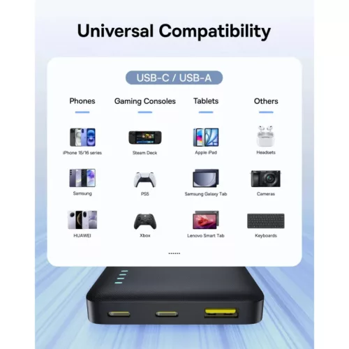 Powerbank Baseus EnerFill FP21, 10000mAh, 22.5W, QC + PD, Fekete-6932172690304 10 kép