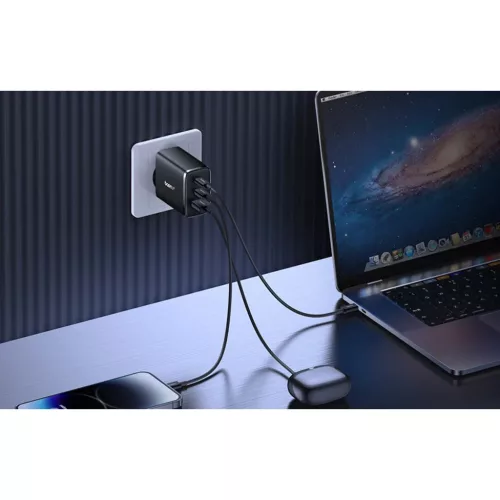 Baseus OS-Cube Pro hálózati töltő adapter 2xUSB-C + USB, 65W feket-6932172641474 7 kép
