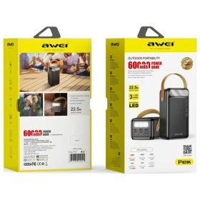 AWEI PowerBank P101K 60000mAh 22.5W fekete-6954284019040 2 kép