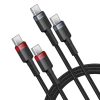 Baseus Cafule USB-C - USB-C 100W, 1m, 2db kábel (Piros Fekete, Szürk-6932172657451 2 kép