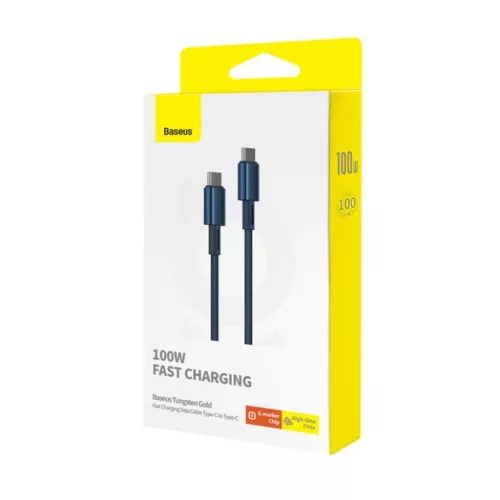Kábel USB-C to USB-C Baseus Tungsten Gold, 100W, 2m (kék)-6932172655532 6 kép
