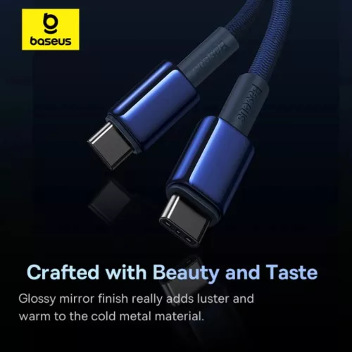Kábel USB-C to USB-C Baseus Tungsten Gold, 100W, 2m (kék)-6932172655532 7 kép
