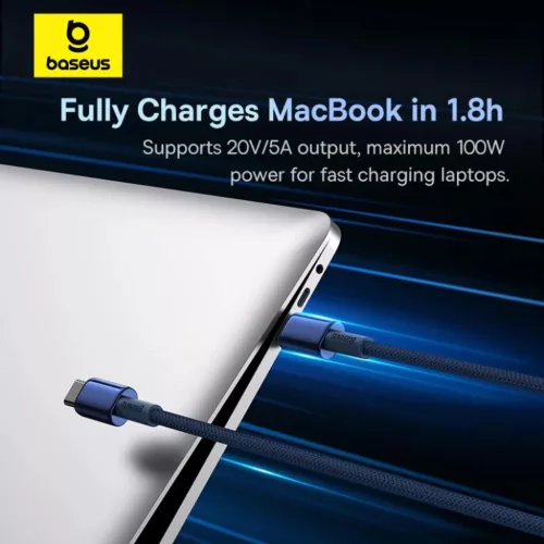 Kábel USB-C to USB-C Baseus Tungsten Gold, 100W, 2m (kék)-6932172655532 8 kép