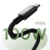 Baseus Tungsten Gold mágneses USB-C / USB-C kábel 100W 1m - fekete-6932172662363 8 kép