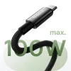 Baseus Tungsten Gold mágneses USB-C / USB-C kábel 100W 1m - fekete-6932172662363 8 kép