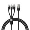 Baseus StarSpeed Gyorstöltő USB - M+L+C, 3.5A, 0,6m (fekete)-6932172635015 2 kép