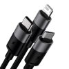 Baseus StarSpeed Gyorstöltő USB - M+L+C, 3.5A, 0,6m (fekete)-6932172635015 3 kép