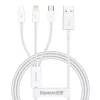 Baseus Superior Data Gyorstöltő USB - M+L+C, 3,5A, 1m (fehér)-6932172635022 2 kép