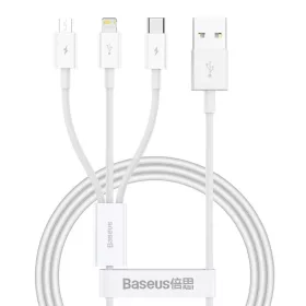 Baseus Superior Data Gyorstöltő USB - M+L+C, 3,5A, 1m (fehér)-6932172635022 2 kép