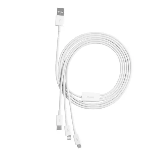Baseus Superior Data Gyorstöltő USB - M+L+C, 3,5A, 1m (fehér)-6932172635022 6 kép