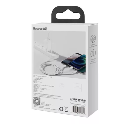 Baseus Superior Data Gyorstöltő USB - M+L+C, 3,5A, 1m (fehér)-6932172635022 8 kép