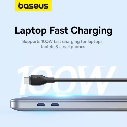 USB-C to USB-C Kábel Baseus Pudding, 100W, 5A, 2m, Fekete P1035570211-6932172634025 4 kép
