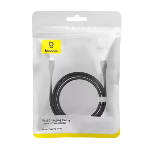 USB-C to USB-C Kábel Baseus Pudding, 100W, 5A, 2m, Fekete P1035570211-6932172634025 7 kép