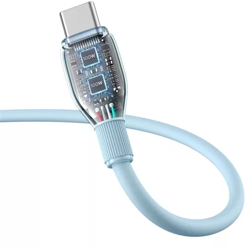 Baseus Pudding 100W USB-A - USB-C Kábel 2m - Kék-6932172652937 4 kép