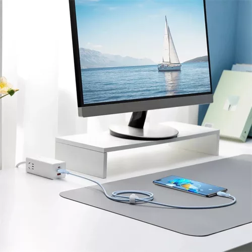 Baseus Pudding 100W USB-A - USB-C Kábel 2m - Kék-6932172652937 9 kép