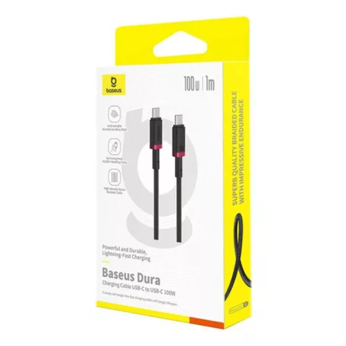 USB-C to USB-C kábel Baseus Dura sorozat, 100W, 5A, 1m, Piros-6932172669829 5 kép