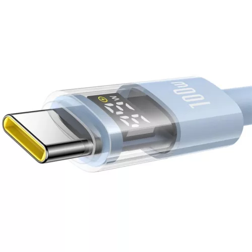 USB-A - USB-C kábel Baseus Display 2, 100W, 5A, 2m, kék P10382701311-6932172682125 4 kép