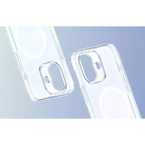 Baseus Crystal Mágneses Tok iPhone 16 TouchButton (átlátszó)-6932172684327 5 kép