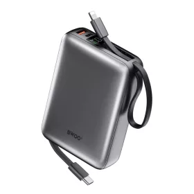  BWOO P73 power bank 22.5W 20000 mAh 2 beépített kábel 1 x USB-C 1 x Lightning fekete