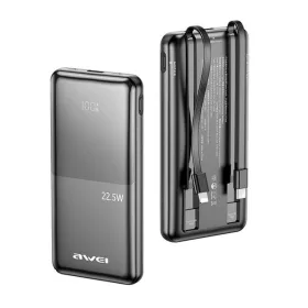 AWEI PowerBank P76K 10000mAh 22.5W fekete Digitális Kijelző-6954284009126 1 kép
