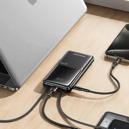 AWEI PowerBank P76K 10000mAh 22.5W fekete Digitális Kijelző-6954284009126 3 kép