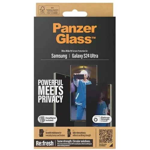 PanzerGlass Ultra-Wide Fit Privacy edzett üveg pozicionálóval Samsu-5711724173523 4 kép