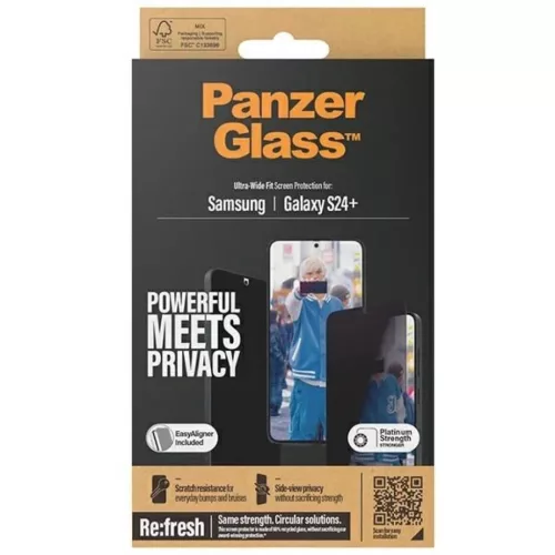PanzerGlass Ultra-Wide Fit Privacy Edzett Üvegfólia Pozicionálóval-5711724173516 4 kép