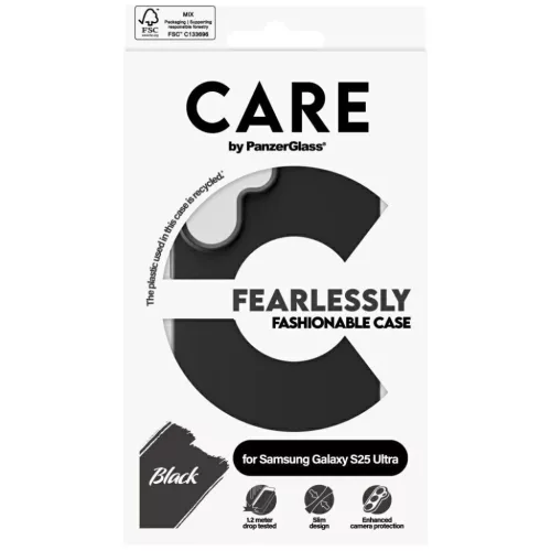 CARE by PanzerGlass divatos tok Samsung Galaxy S25 Ultra - Fekete tok-5715685016288 4 kép