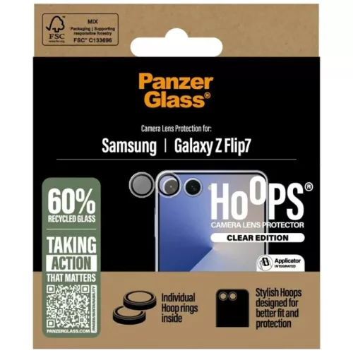 PanzerGlass Hoops edzett üveg kameravédő Samsung Galaxy Z Flip7 üv-5715685030468 4 kép