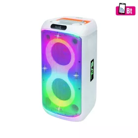   SAL PAR216WH party hangfal, 60 W, 2-utas bassz-reflex, 3 hangszóró, Bluetooth, MP3, digitális kijelző, LED fényeffekt, mikrofonnal