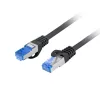 Lanberg patch kábel Cat6a S/FTP LSZH CCA 15 m, fekete