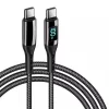 PD100W USB Type-C - USB Type-C kábel gyorstöltéssel, teljesítménykijelzéssel 1m, fekete