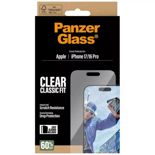 iPhone 17 / 16 Pro PanzerGlass Classic Fit EasyAligner edzett üveg ü-5715685025808 5 kép
