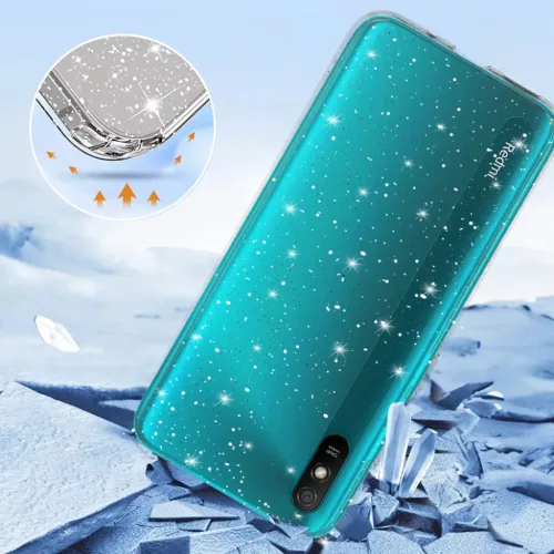 Crystal Glitter tok Xiaomi Redmi 9A Silver-5900217367598 3 kép